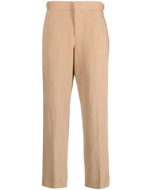 PT Torino Natural Straight-Leg Linen-Cotton Blend Trousers for men