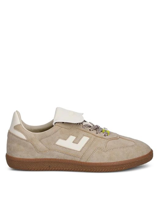 Flamingos Brown Burela Slim Player Logo Sneakers