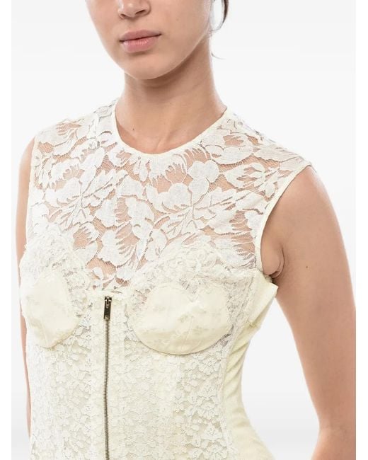Stella McCartney Natural Ellen Lace-Overlay Corset Dress