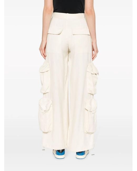 Amiri White Wide-Leg Cargo-Pockets Trousers