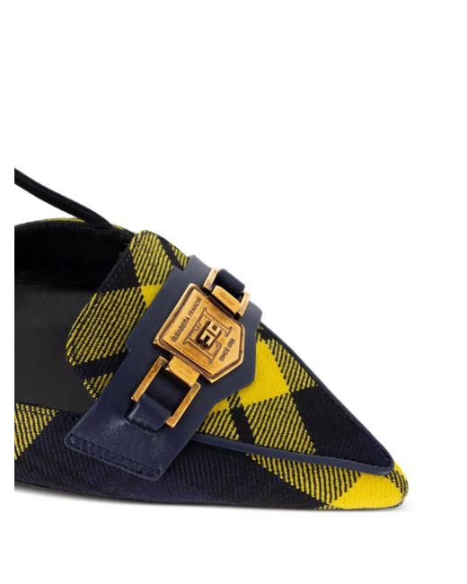 Elisabetta Franchi Blue Tartan Pumps