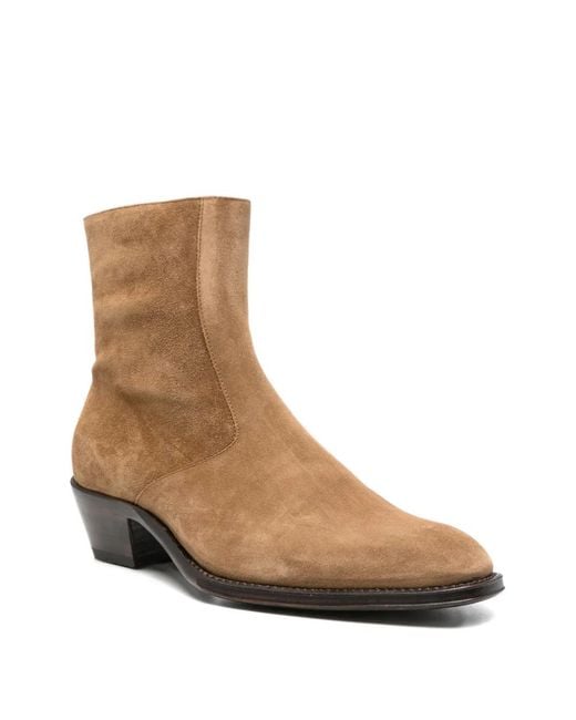Eraldo Brown Suede Side-Zip Cowboy Boots for men