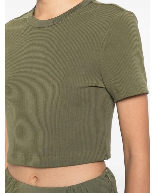 Jonathan Simkhai Cinta Geribbelde Cropped Top in het Green