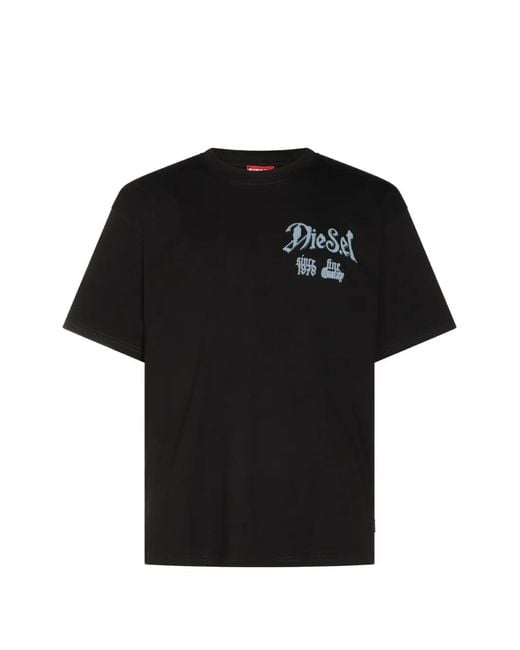 DIESEL Black Logo-Print T-Shirt for men