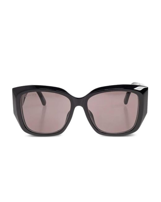 Balenciaga Black Bb Logo Rectangle Sunglasses