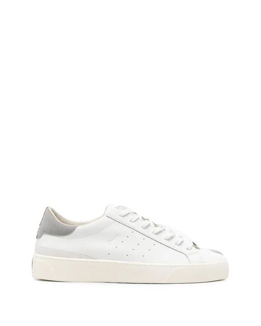 Date White Perforated Panelled Sneakers for men