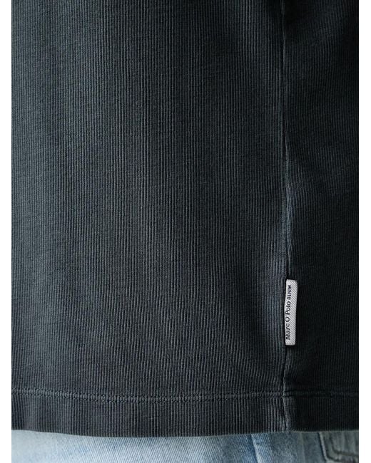 Marc O' Polo Black Chest-Pocket Ribbed T-Shirt for men