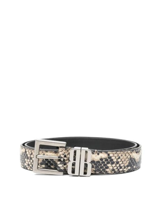 Balenciaga White Bb Editor Belt