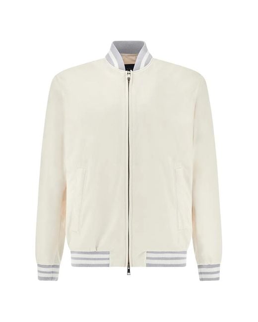 Paul & Shark White Veste Bomber À Fermeture Zippée for men