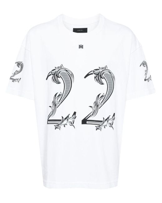 T-shirt con stampa 22 di Amiri in White da Uomo
