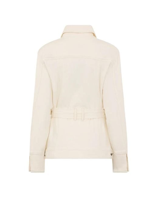 Moorer White Belted Pocket Jacket