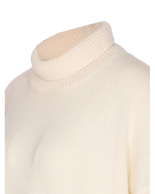 Lisa Yang Natural Mock-Neck Cashmere Sweater