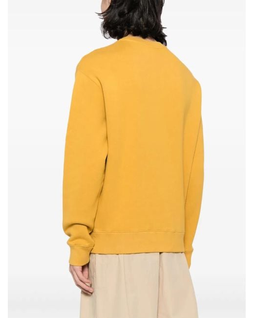Maison Kitsuné Yellow Racing Fox Cotton Sweatshirt for men