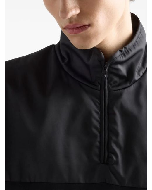 Prada Black Sweat Zippé À Plaque Logo for men