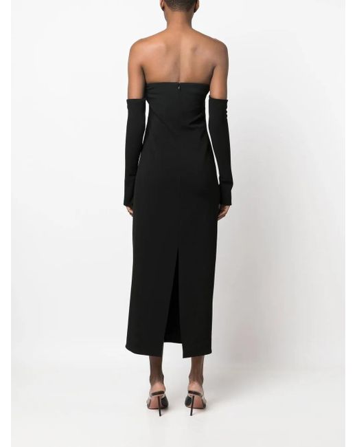 Cult Gaia Black Off-Shoulder Midi Dress