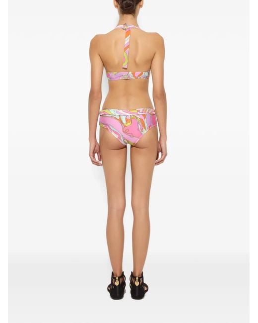 Emilio Pucci Pink Orchidee-Print Bikini Bottoms