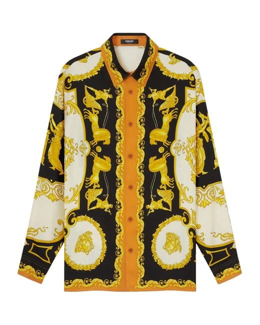 Versace Overhemden ,Veelkleurig ,Silk Shirt in het Multicolor voor heren