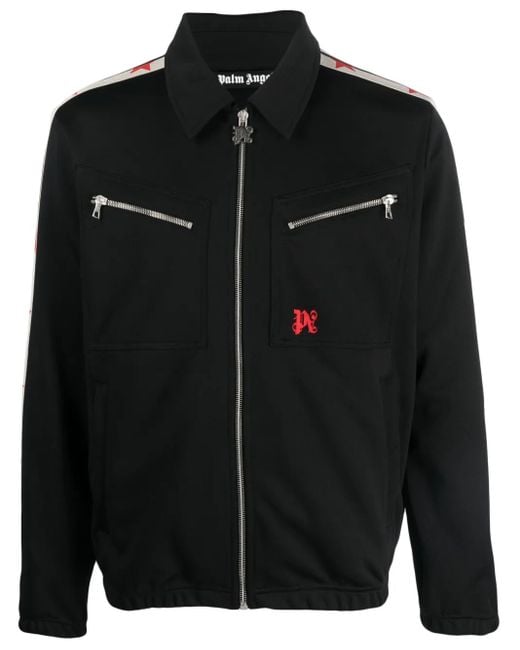 Giacca Sportiva Con Ricamo di Palm Angels in Black