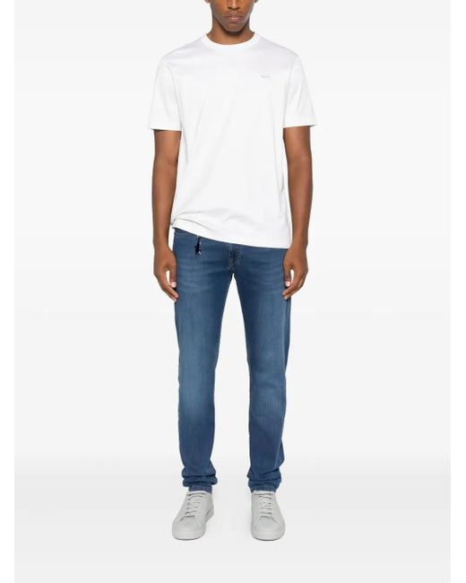 Paul & Shark Blue Shark-Keychain Jeans for men