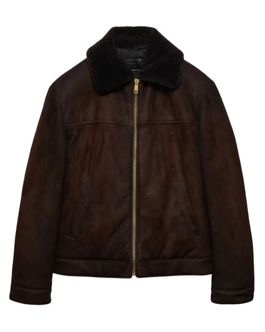 Bomber Con Logo di Prada in Brown da Uomo