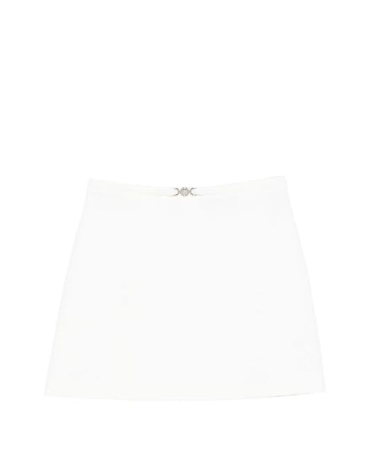 Versace White Embellishment A-Line Skirt