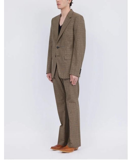 MM6 by Maison Margiela Brown Tartan-Pattern Blazer for men