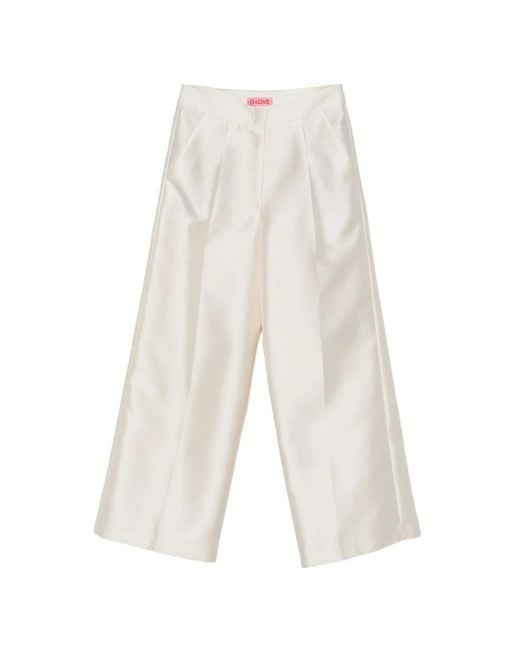 Carla G White Pressed-Crease Palazzo Pants