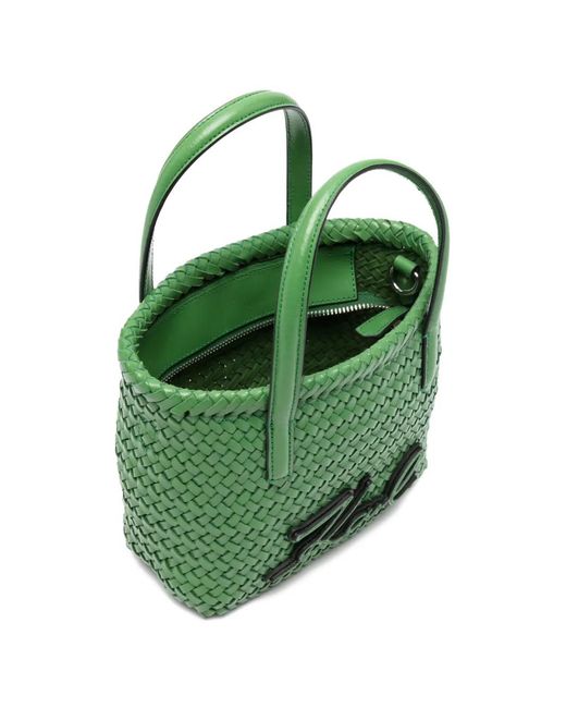 Karl Lagerfeld Green Braided Tote Bag