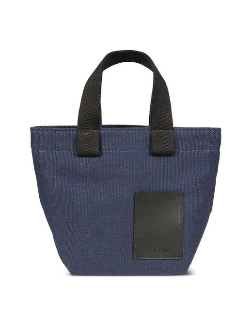 Il Bisonte Blue Shopper mit Logo-Patch