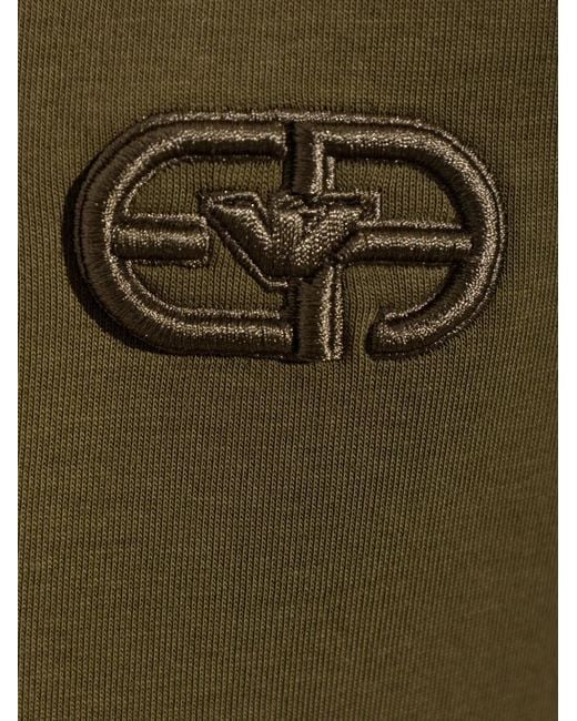 Emporio Armani Green Logo-Embroidered Sweatshirt for men