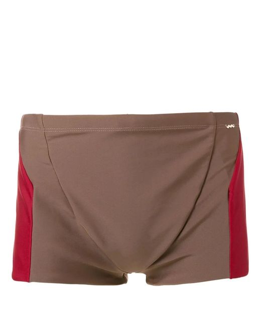Amir Slama Brown Two-Tone Swimming Trunks for men