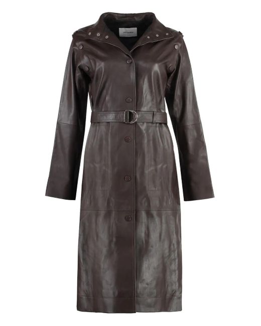 Yves Salomon Black Leather Coat