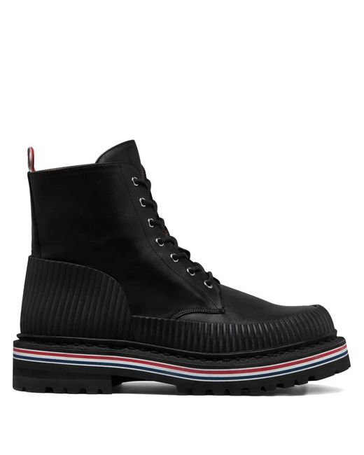 Thom Browne Black Vitello Calf Hiking Sole All Terrain Boots for men
