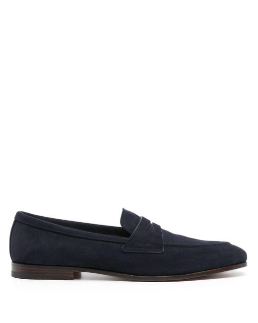 Church's Blue Almond-toe Suede Loafers for men