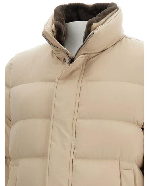 Herno Natural High-Collar Quilted Jacket for men