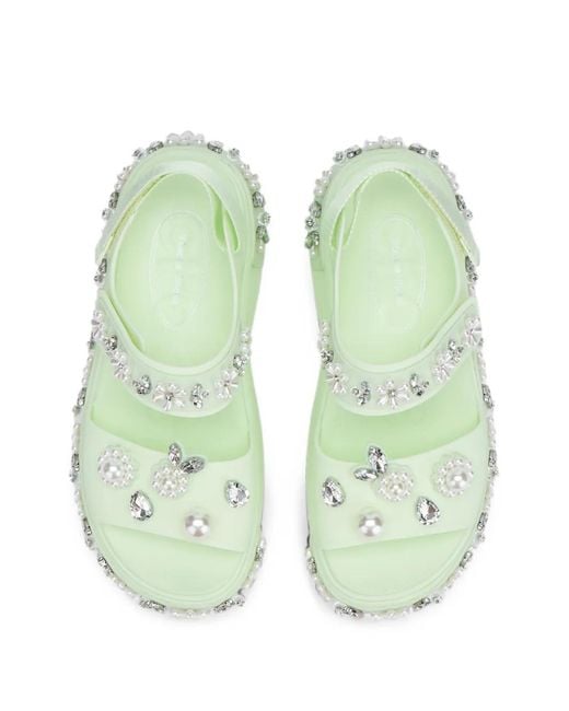 CROCSTM Green X Simone Rocha Soho Crystal-Embellished Platform Sandals