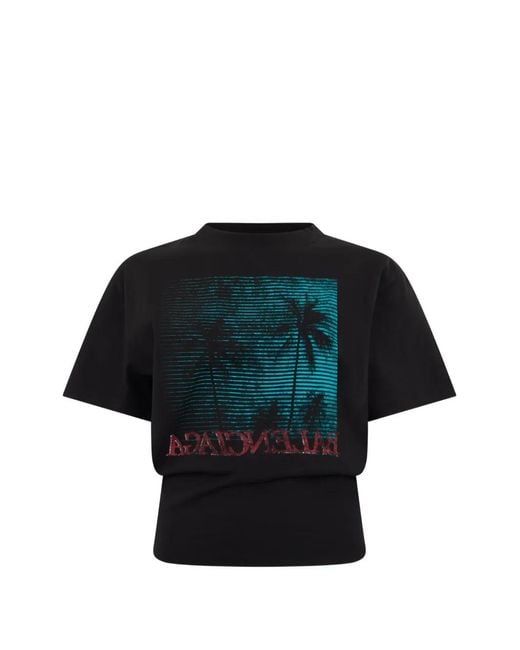 Balenciaga Blue Crop T-Shirt With Graphic Design for men