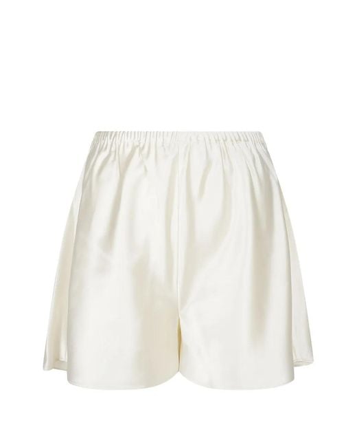 Almada Label White Elasticated-Waist Shorts