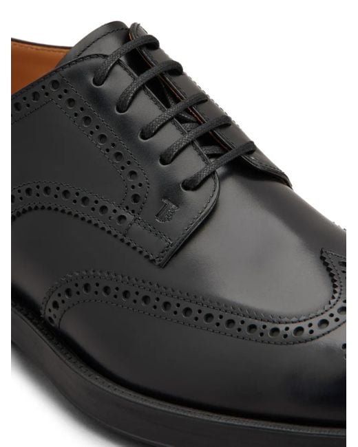 Tod's Black Derbies En Cuir for men