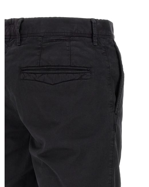 Incotex Black Cotton Bermuda Shorts for men
