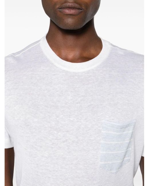 T-shirt con taschino di Eleventy in White da Uomo