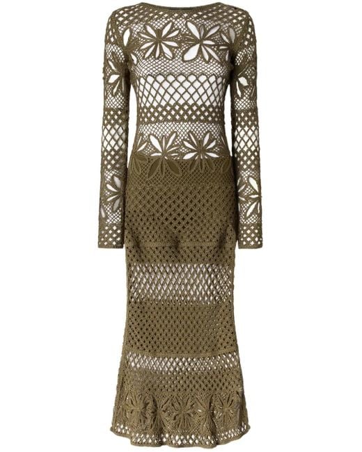 Pinko Green Tricot Maxi Dress