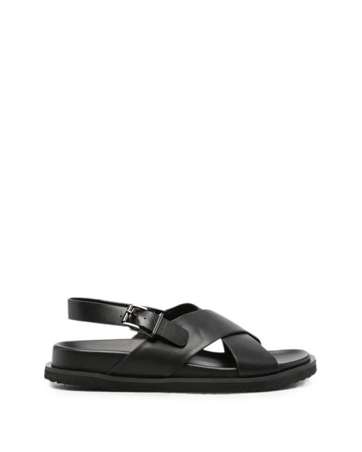 SERGIO MORETTI FIRENZE White Crossover-Strap Buckle-Fastening Sandals