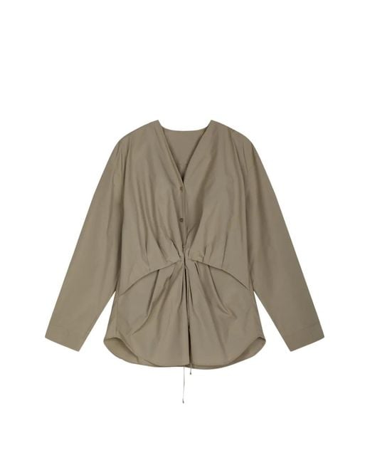JNBY Natural Drawstring-Waist Draped Shirt