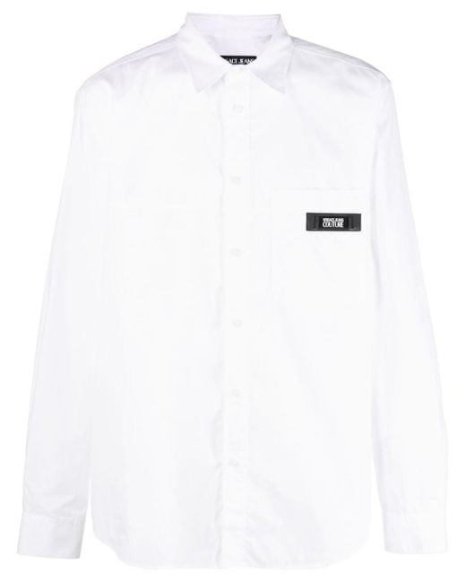 Versace White Logo Patch Shirt for men