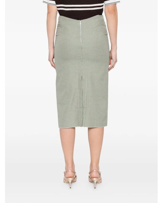 N°21 Green Check-Pattern Skirt