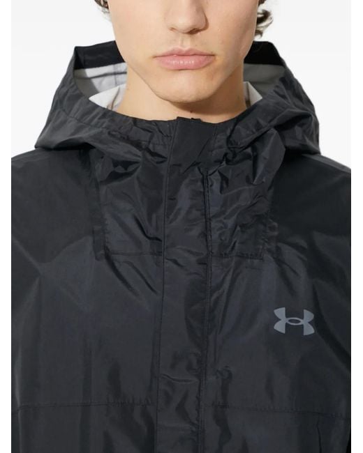 Under Armour Gray Ua Stormproof Cloudstrike 2.0 Logo Hooded Jacket for men