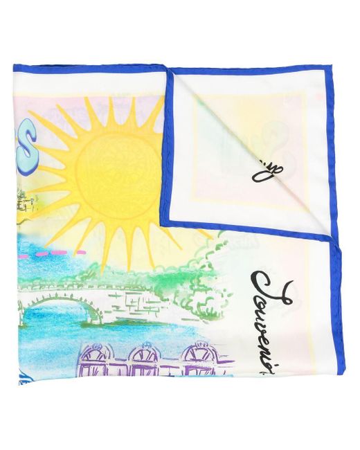 Givenchy Paris Illustration-print Scarf in Blue | Lyst UK