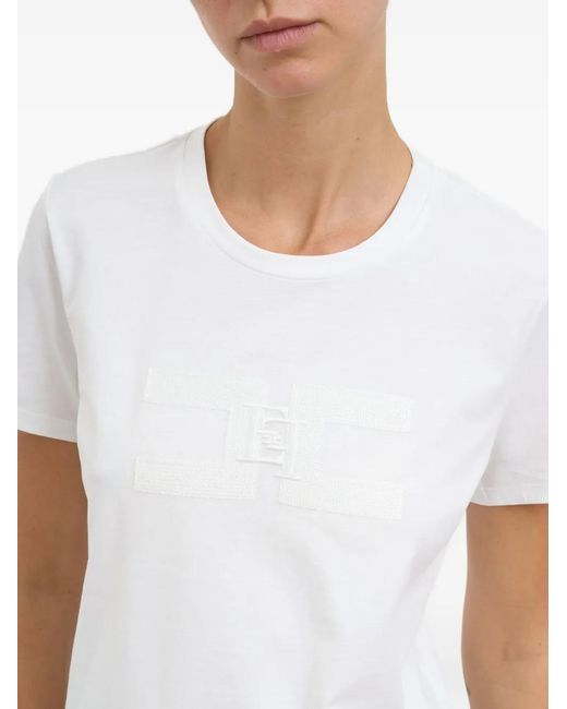 Elisabetta Franchi White Cotton T-Shirt