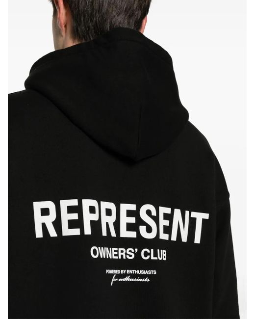 メンズ Represent ロゴ パーカー Black